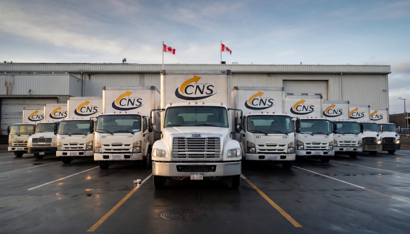 CNS Logistics fleet of moving trucks